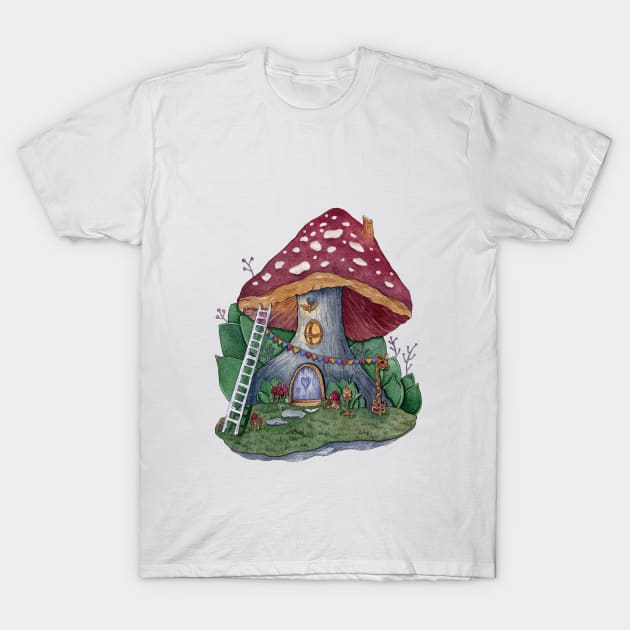 Mushroom House T-Shirt by Pearl and Plam